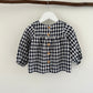 Lilly long sleeve top navy check