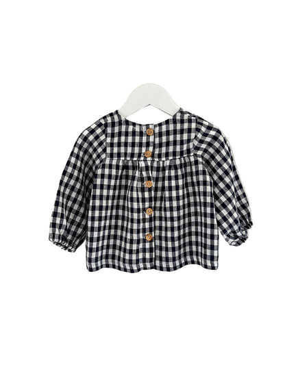 Lilly long sleeve top navy check