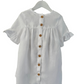 Girls Lilly dress white linen back