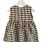 Olivia Linen baby dress Olive check