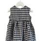 Olivia Linen baby dress navy check back