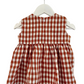 Olivia Linen baby dress paprika check back