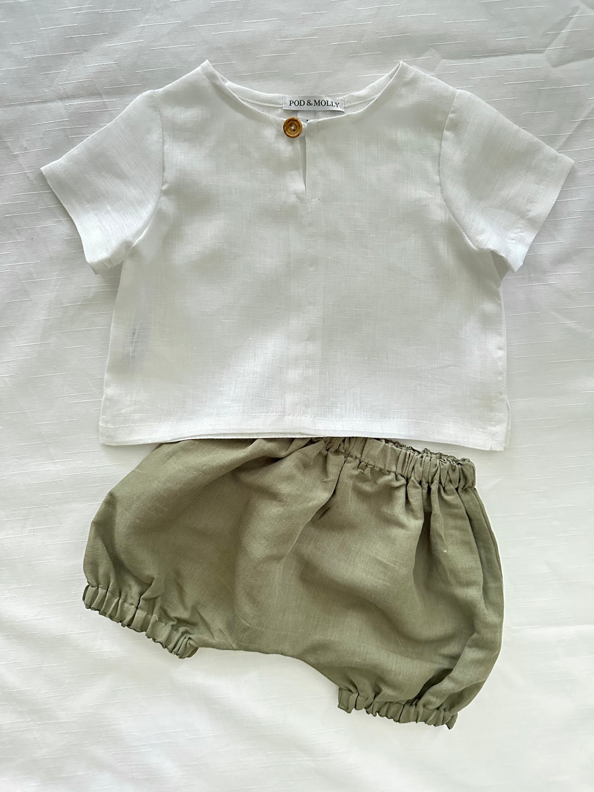 Ollie Arlo Olive linen set