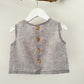 Riley Grey Linen Top back